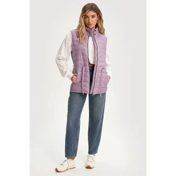 Noize Women Rhea Puffer Vest Size XL Mauve Recycled Water Resistant Ethical NEW - Picture 2 of 16